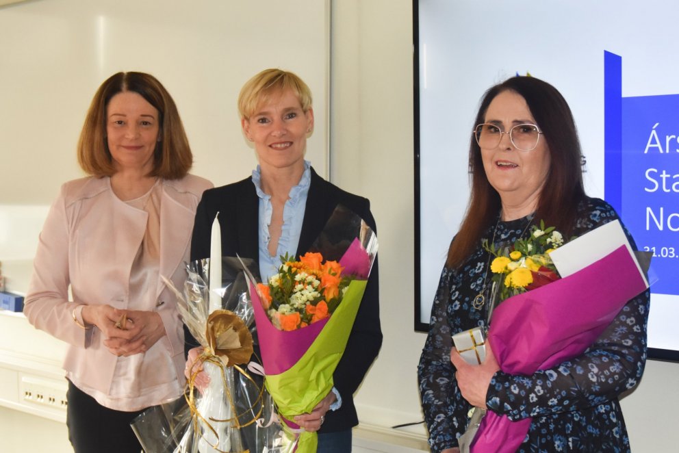 Jakobína E. Káradóttir, forstjóri SN, ásamt Soffíu og Sæunni.