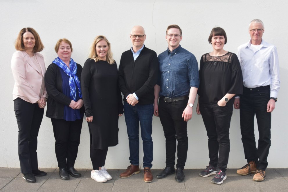 Framkvæmdastjóri SN, ásamt stjórn og varamanni. (Frá vinstri: Jakobína E. Káradóttir, Guðrún Sigurða…